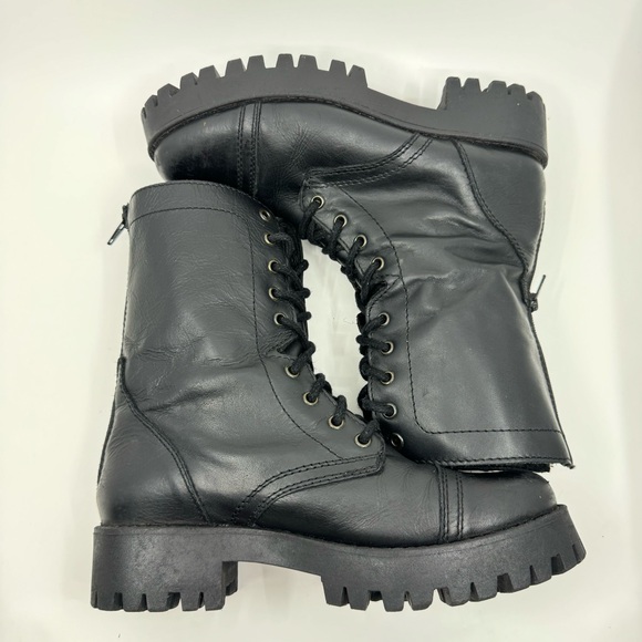 Steve Madden Olly Lace Up Women's Leather Boots Color Black SZ9.5 - Picture 10 of 13